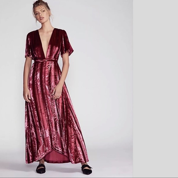 Free People Dresses & Skirts - ❗️last one❗️FREE PEOPLE Stripe Velvet Dress NWT
